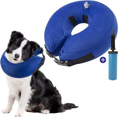 Produktbild von Famanu Aufblasbare Halskrause für Hunde und Katzen - Verstellbar, weich und komfortabel