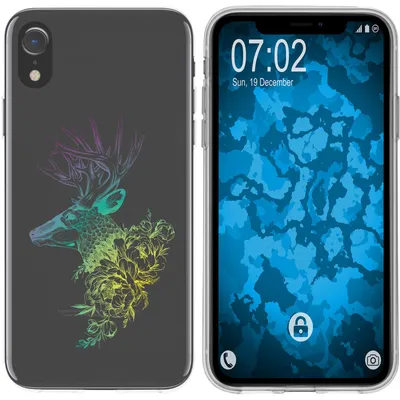 Produktbild von PhoneNatic Case kompatibel mit Apple iPhone Xr Silikon-Hülle Floral Hirsch M7-4