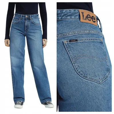 Zdjęcie produktu dla Lee | Damskie jeansy Rider Loose, niebieskie, luźny krój, wysoki stan, nowoczesne jeansy do codziennego użytku, rozmiar W29 L31