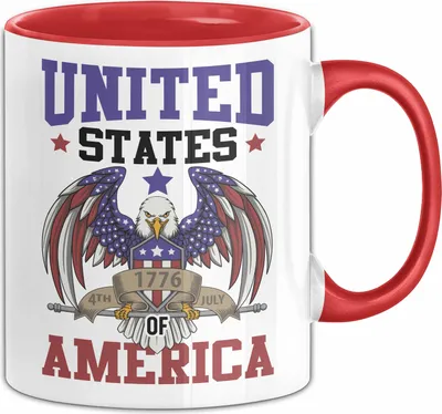 Produktbild von United States Of America Tasse Geschenk USA Geschenkidee Reisen Kaffee-Becher (Rot)