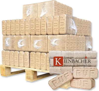 Produktbild von 200 kg RUF Briketts Hartholzbriketts aus Buche und/oder Eiche | 20 x 10 kg Holzbrikett auf Palette | Energie Kienbacher®