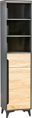 Produktbild von Schrank Amanto 3, Farbe: Schwarz / Esche - Abmessungen: 200 x 47 x 40 cm (H x B x T)