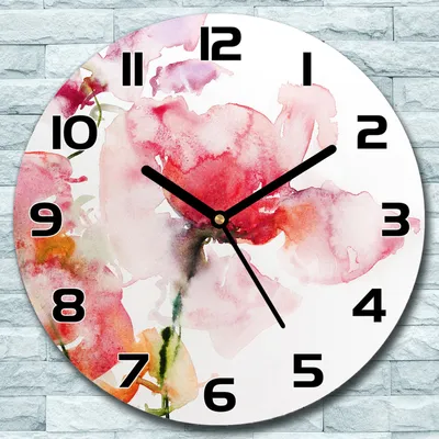 Produktbild von Wanduhr aus Glas Rund fi 30 Aquarell Abstraktion Quarz Deko Schlafzimmer Büro