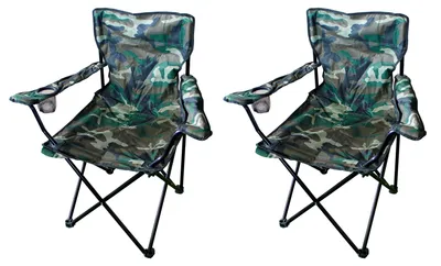 2er Anglersessel Campingstuhl Outdoorstuhl Getränkehalter Camouflage