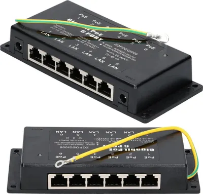 Obrázok produktu pre Extralink 6-portový Gigabit PoE injektor 48V, 1000 Mb/s RJ45 Power over Ethernet adaptér