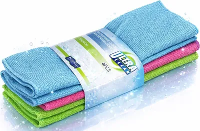 Produktbild von 6er Set Mikrofasertücher Mikrofasertuch 30 x 30 cm für Bad und Fenster
