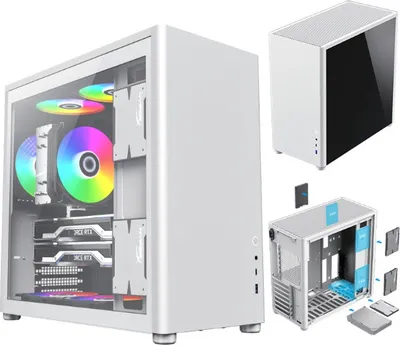 Obrázek produktu pro COIL PC skříň, Spark Pro, Mid-Tower ATX, tvrzené sklo, vertikální airflow kanál, bílá
