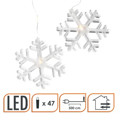 Immagine prodotto di Tenda a LED a fiocco di neve con 47 LED bianco caldo