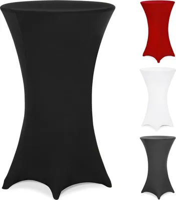 Immagine prodotto di Deuba Copritavolo Stretch per Tavoli Alti Rotondi Lavabile 30°C Piedi Rinforzati Tanti Colori e Misure Ø 70 cm Nero