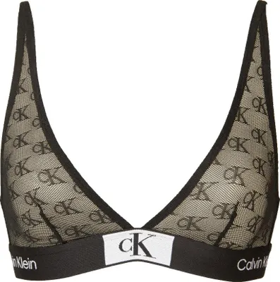Obrázek produktu pro CK CALVIN KLEIN Dámská podprsenka bez kostic, viditelný elastický trojúhelník, látka s logem, číslo výrobku QF7179E, XS, Elastan 26 %, nylon 74 %