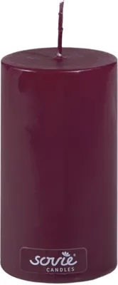 Produktbild von Sovie CANDLES Stumpenkerze in Bordeaux Ø 50 mm x H 100 mm, Brenndauer 28 Std. - 1 Stück