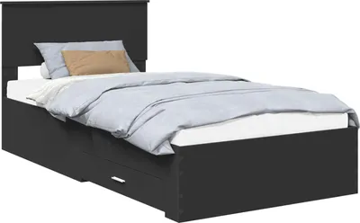 Immagine prodotto di vidaXL Struttura del letto nera e argento 100 x 200 cm in legno