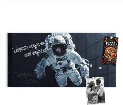 Produktbild von Magnettafel 100x50cm Pinnwand Whiteboard beschreibbar - Astronaut im All
