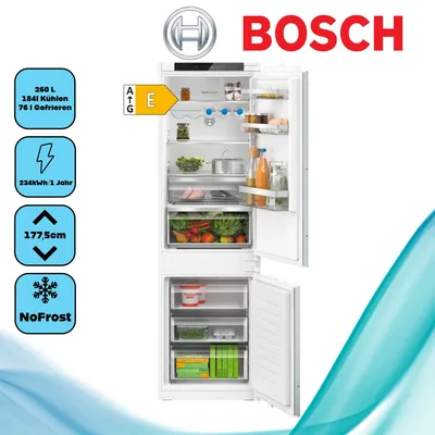 Produktbild von Bosch KIN86VSE0 Serie | 4 Einbau-Kühl-Gefrier-Kombination mit Gefrierbereich unten, 177.2 x 54.1 cm
