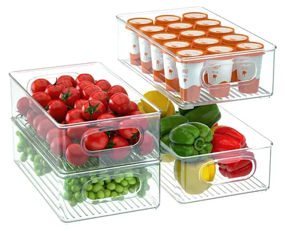 Kühlschrank-Organizer-Set, 4 Stück, 25,5x15x7 cm, BPA-frei