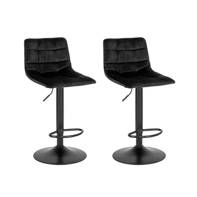 Image de Middelfart Tabouret de bar en velours noir, noir.