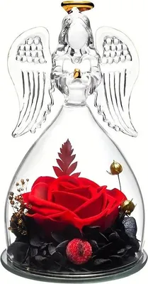 Produktbild von Ewige Rose im Engel Figur Geschenke fš¹r Mama,Infinity Rosen Jahrestag Geschenke fš¹r Frauen,Schutzengel Geburtstagsgeschenk fš¹r Frauen,Mutter Oma Geschenk zum Weihnachten Muttertag Valentinstag