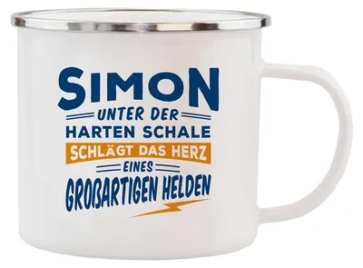 Produktbild von Echter Kerl Emaille Kaffeetasse Kaffeebecher  Simon