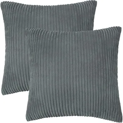 Produktbild von Dekokissenbezug Samt 2er Set Dunkelgrau 45x45cm