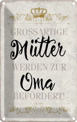 Produktbild von vianmo Blechschild 30x20 cm grossartig Mütter werden zur Oma Familie Freunde