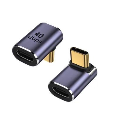 Produktbild von I58 Bolwins USB-C 4.0 Verlängerungsadapter 90° Stecker auf Buchse – PD Schnellladen & Datenübertragung für Laptop & Smartphone