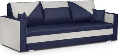 Produktbild von 3-Sitzer-Sofa mit Schlaffunktion ASTO1 - Marineblau/Creme