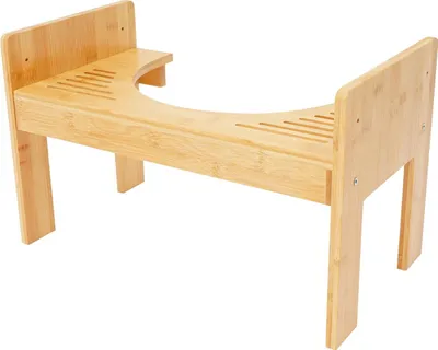 Zdjęcie produktu dla Stołek toaletowy - Bambus - Regulowana wysokość 18-23 cm - Bez zanieczyszczeń - Dla dorosłych i dzieci - Łagodzi zaparcia - Wymagany montaż