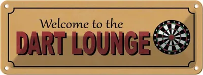 Immagine prodotto di vianmo Insegna di latta 10x27 cm Welcome to the Dart Lounge