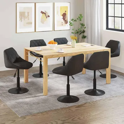 Produktbild von vidaXL Esszimmerstühle 6 Stk. Drehbar Schwarz Samt