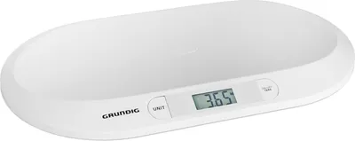 Zdjęcie produktu dla GRUNDIG waga niemowlęca | cyfrowa waga dziecięca do 20 kg | cyfrowy wyświetlacz LED | kontrola wagi od urodzenia | wyświetlacz LCD | funkcja tarowania | wysoka dokładność odczytu | automatyczne wyłączanie (biała)