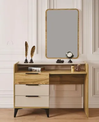 Immagine prodotto di Lusso Tavolino Da Toilette Beige Cassettiera Legno Moderno Nuovo In Camera Da Letto