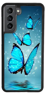 Produktbild von TPU Silikon Hülle für Samsung Galaxy A16 5G Handy Cover Case Schutzhülle Handyhülle Bumper MOTIV 4 Schmetterling Blau
