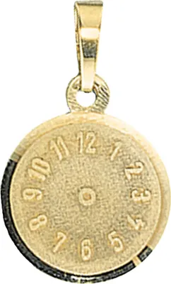 Produktbild von Anhänger Uhr Taufuhr ohne Zeiger aus 333 Gold Gelbgold für Kinder