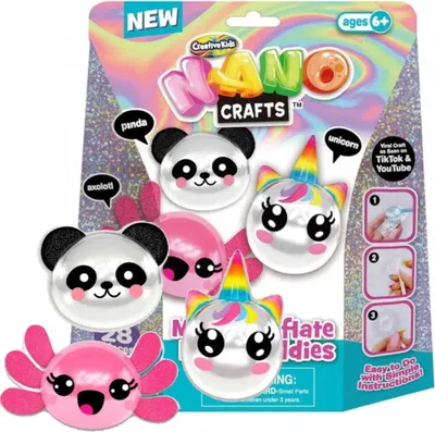 Immagine prodotto di Nano Crafts 1 Set Kit Nano Tape Bunt Set fai da te per bolle di sapone con adesivi in argilla  Crea e gonfia i Nano Buddies - Creatività per bambini