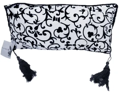 Produktbild von Rechteckiges Kissen in Schwarz / Weiß ca. 55 x 30 cm Barock