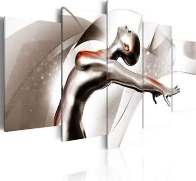 Produktbild von Leinwandbilder 200x100 cm h-A-0030-b-n Vlies Leinwandbild 5 tlg Kunstdruck modern Wandbilder XXL Wanddekoration Design Wand Bild ABSTRAKT GESTALT FIGUR PERSON TANZ