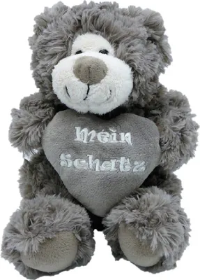 Produktbild von Kuscheltier Teddybär mit Herz Mein Schatz 20 cm Grau-Braun
