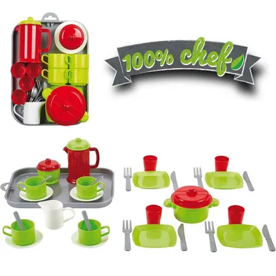Produktbild von Ecoiffier Picknickset Tablett mit Kaffee- und Speisegeschirr