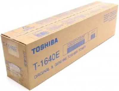 A cardboard box for a Toshiba toner cartridge.