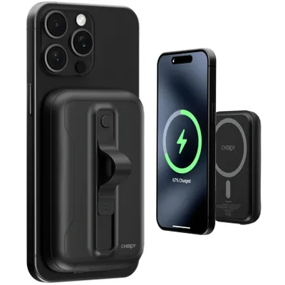 Productafbeelding van CHEROY ChargePack Mini - Draadloze PowerBank - 18W USB C Snellader - 5000mAh - Geschikt voor MagSafe - Zwart