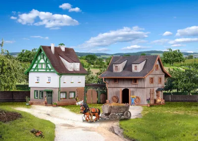 Produktbild von Vollmer 49540 - Z Bauernhaus mit Scheune und Hoftor - Neu