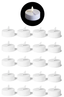 Produktbild von 20er Sparset LED Teelichter groß - LED Kerze warmweiß mit 3D Flamme flackernd - 5,8cm Teelichter LED für Kerzenpick auf Adventskranz - Weihnachtslichter LED Kerzen mit Timerfunktion