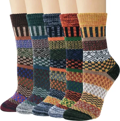 Produktbild von Wollsocken Damen & Herren, Warme Socken Winter, gepolsterte Wintersocken atmungsaktiv Outdoor Wandersocken, Thermosocken, Gr. 36-44, A0717  3 Paar