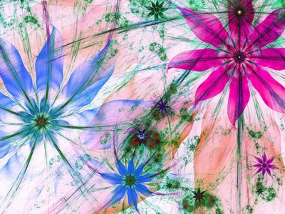 Image de Sanders & Sanders papier peint panoramique fleurs rose, bleu et vert 375 x 270 cm