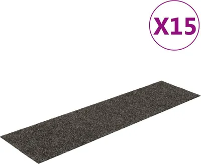 Image de vidaXL Tapis de sol auto-adhésifs 15 pcs. 76x20 cm Anthracite Rectangulaire