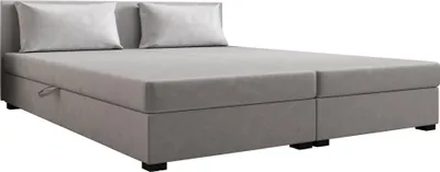 Produktbild von Pilloline Boxspringbett ILIA DOUBLE 180x195 Komplett-Set mit Bonell Matratze, Polsterbett mit Bettkästen - Grau, MONOLITH 84