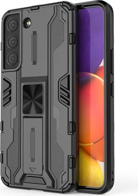 Produktbild von Galaxy S22 5G Hülle, Dual Layer PC TPU Bumper Stoßfest Ständer Schutzhülle für Samsung Galaxy S22 5G Schwarz