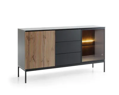 Produktbild von Kommode SEGRO Eiche Wotan mit 3 Schubladen – 154,3 × 63,2 × 39 cm