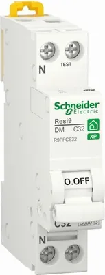 Image de Disjoncteur modulaire SCHNEIDER ELECTRIC - 1P+N - 32A - courbe C - peignable - R9PFC632R