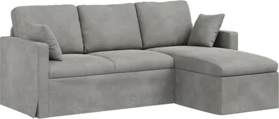 Produktbild von vidaXL Sofa Hellgrau 198 x 134 x 80 cm Samt